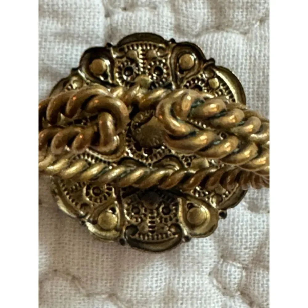 Vintage 1950s West Germany molded glass cameo ring, adjustable.